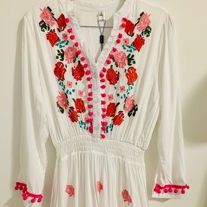 Chicwish STAY ROMANCE EMBROIDERED MAXI DRESS